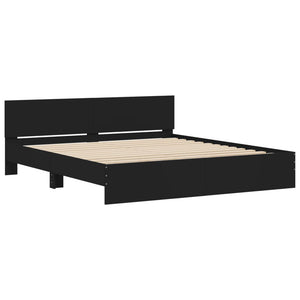 Bettgestell Schwarz 200x200 cm mit Kopfteil