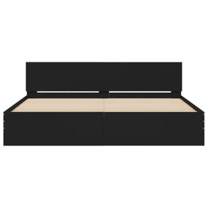 Bettgestell Schwarz 200x200 cm mit Kopfteil