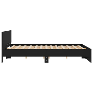 Bettgestell Schwarz 200x200 cm mit Kopfteil