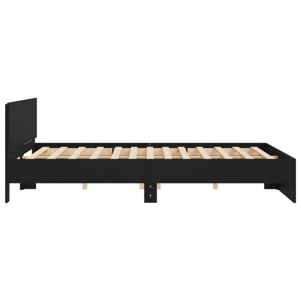 Bettgestell Schwarz 200x200 cm mit Kopfteil