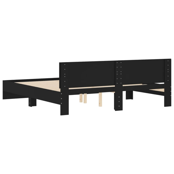 Bettgestell Schwarz 200x200 cm mit Kopfteil