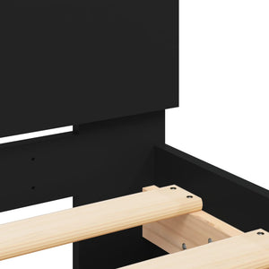 Bettgestell Schwarz 200x200 cm mit Kopfteil