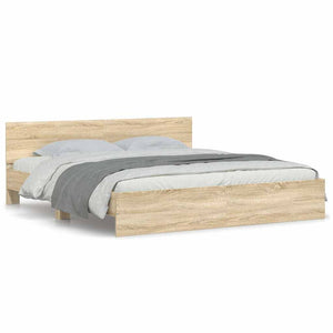 vidaXL Bed Frame with Headboard Sonoma Oak 200x200 cm