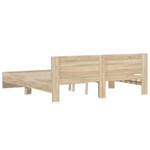 vidaXL Bed Frame with Headboard Sonoma Oak 200x200 cm