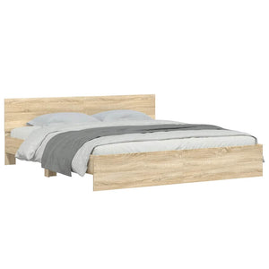 vidaXL Bed Frame with Headboard Sonoma Oak 180x200 cm