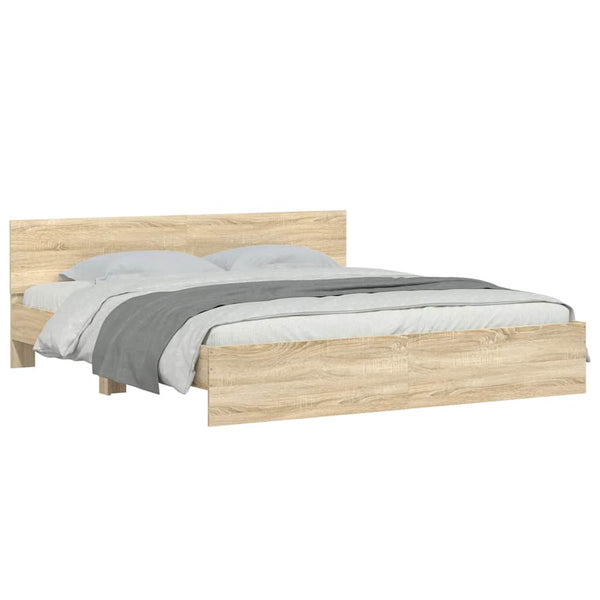 vidaXL Bed Frame with Headboard Sonoma Oak 180x200 cm