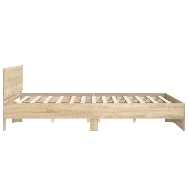 vidaXL Bed Frame with Headboard Sonoma Oak 180x200 cm