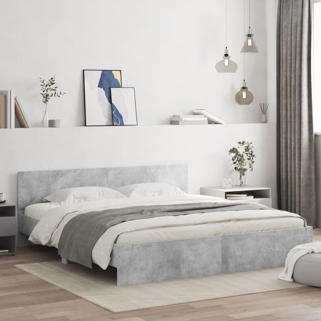 Bettgestell Betongrau 180x200 cm