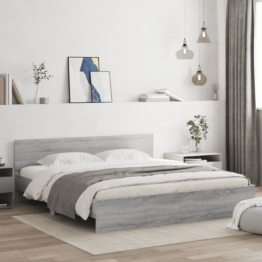 Bettgestell Grau Sonoma 180x200 cm