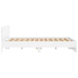 Bettgestell Weiß 160x200 cm mit Kopfteil