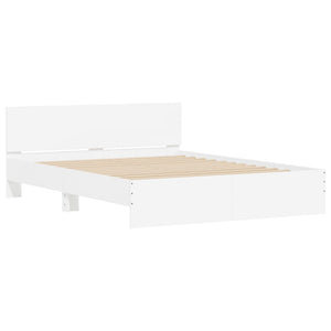 Bettgestell Weiß 150x200 cm mit Kopfteil