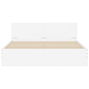Bettgestell Weiß 150x200 cm mit Kopfteil