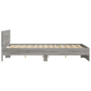 vidaXL Cadre de lit avec tête de lit Gris Sonoma 150x200 cm
