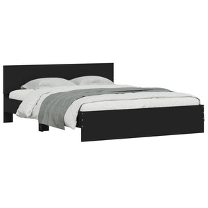 Bettgestell Schwarz 140x200 cm mit Kopfteil