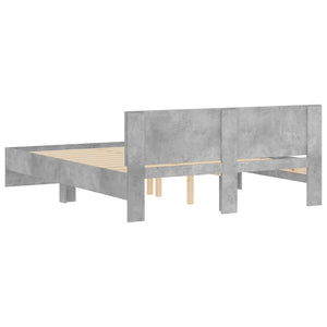 vidaXL Cadre de lit avec tête de lit Gris béton 140x200 cm