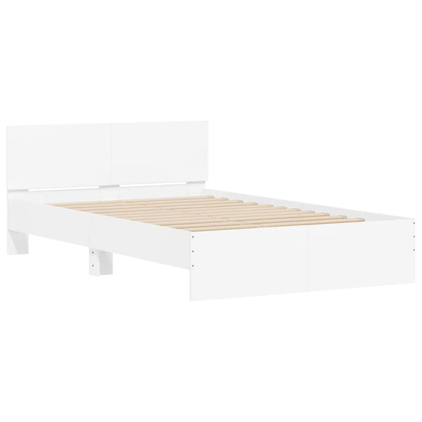 Bettgestell Weiß 120x200 cm mit Kopfteil