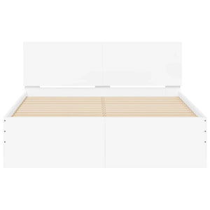 Bettgestell Weiß 120x200 cm mit Kopfteil