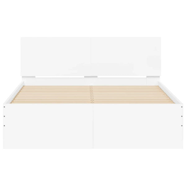 Bettgestell Weiß 120x200 cm mit Kopfteil