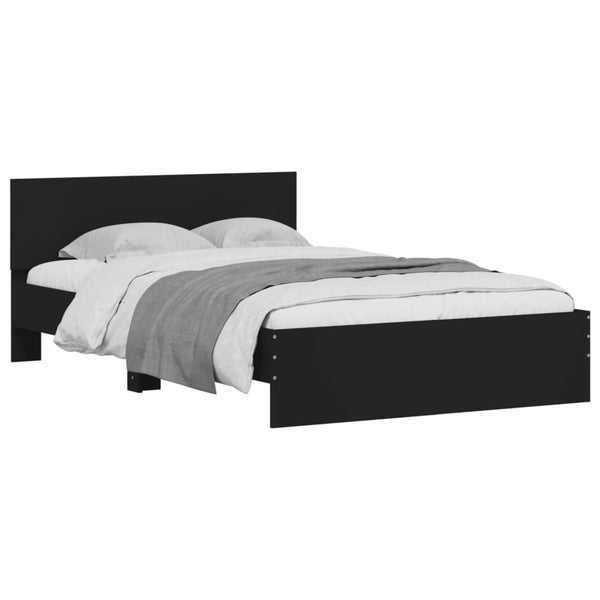 Bettgestell Schwarz 120x200 cm mit Kopfteil