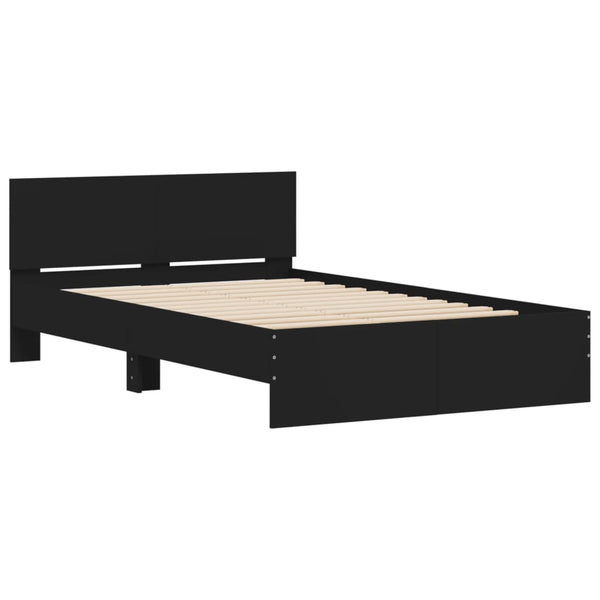 Bettgestell Schwarz 120x200 cm mit Kopfteil