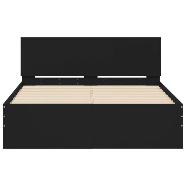 Bettgestell Schwarz 120x200 cm mit Kopfteil