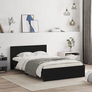 Bettgestell Schwarz 120x200 cm mit Kopfteil