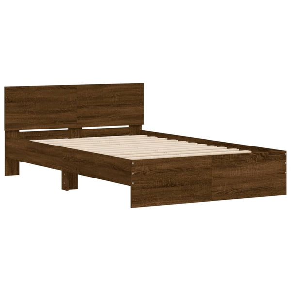 Bettgestell 120x200 cm Braun Eiche-Optik