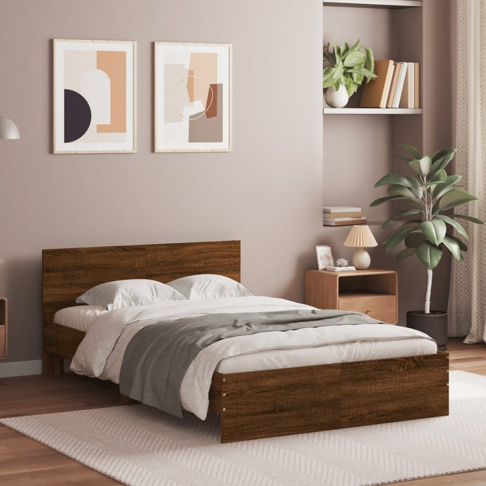 Bettgestell 120x200 cm Braun Eiche-Optik