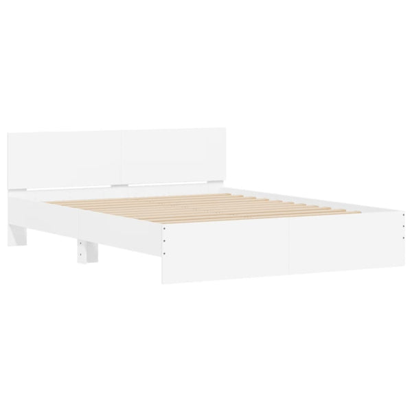Bettgestell Weiß 140x190 cm mit Kopfteil