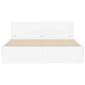 Bettgestell Weiß 140x190 cm mit Kopfteil