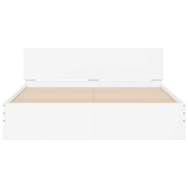 Bettgestell Weiß 140x190 cm mit Kopfteil