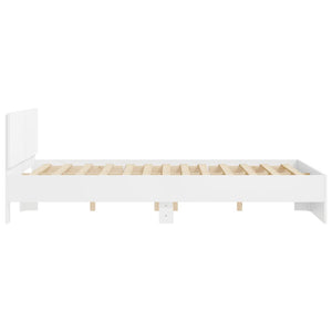 Bettgestell Weiß 140x190 cm mit Kopfteil