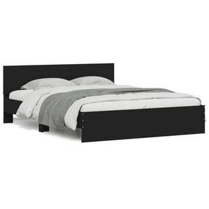 Bettgestell Schwarz 140x190 cm mit Kopfteil