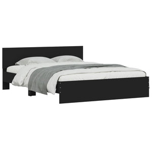 Bettgestell Schwarz 140x190 cm mit Kopfteil