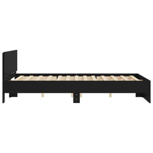 Bettgestell Schwarz 140x190 cm mit Kopfteil