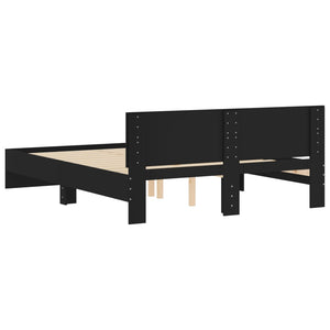 Bettgestell Schwarz 140x190 cm mit Kopfteil