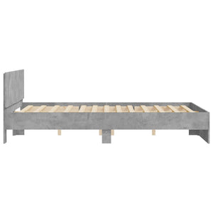 Bettgestell Betongrau 140x190 cm mit Kopfteil