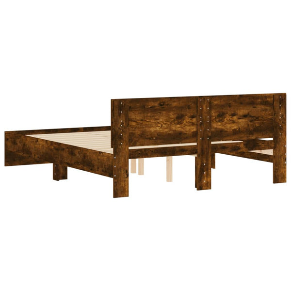 Bettgestell Räuchereiche 140x190 cm mit Kopfteil
