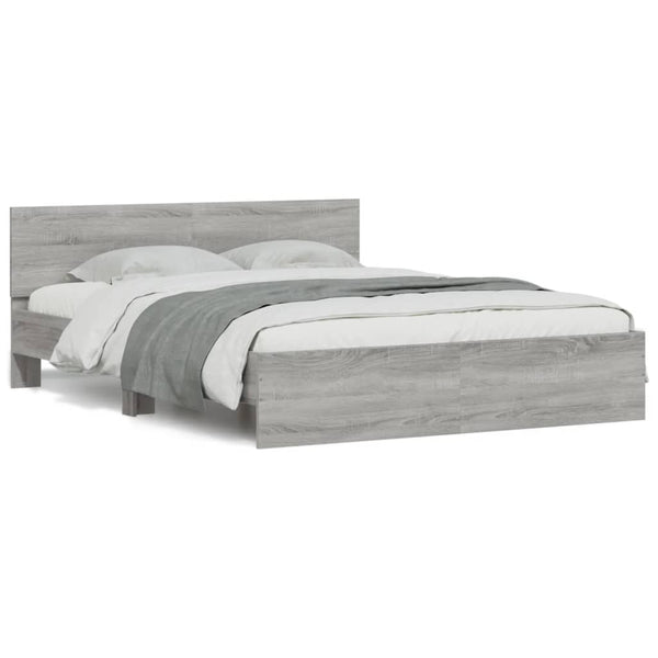 Bettgestell 140x190 cm Grau Sonoma