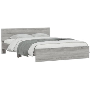 Bettgestell 140x190 cm Grau Sonoma