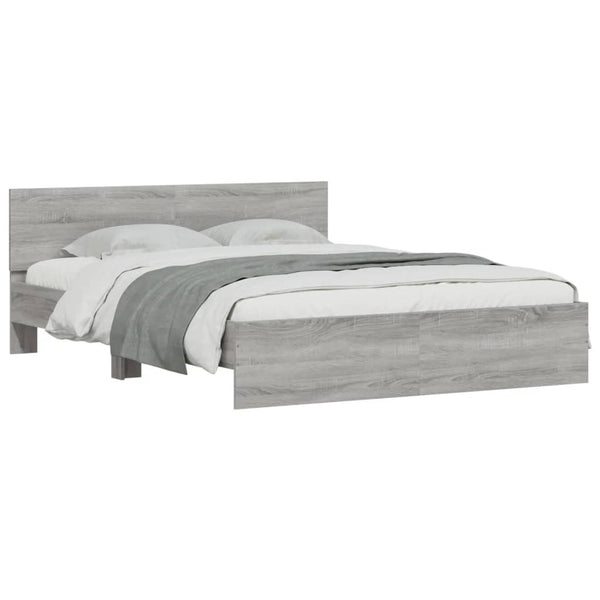 Bettgestell 140x190 cm Grau Sonoma