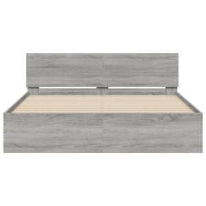 Bettgestell 140x190 cm Grau Sonoma