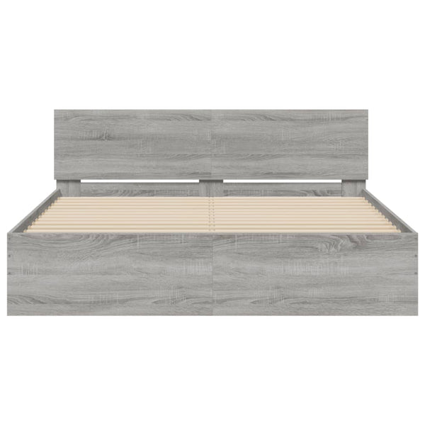 Bettgestell 140x190 cm Grau Sonoma
