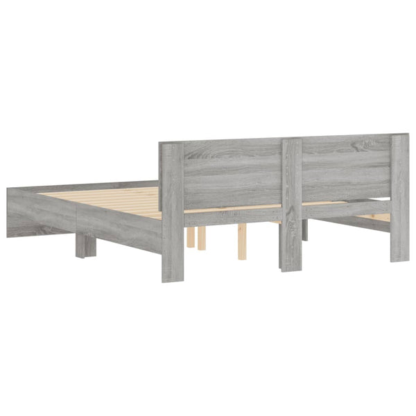 Bettgestell 140x190 cm Grau Sonoma