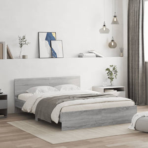 Bettgestell 140x190 cm Grau Sonoma