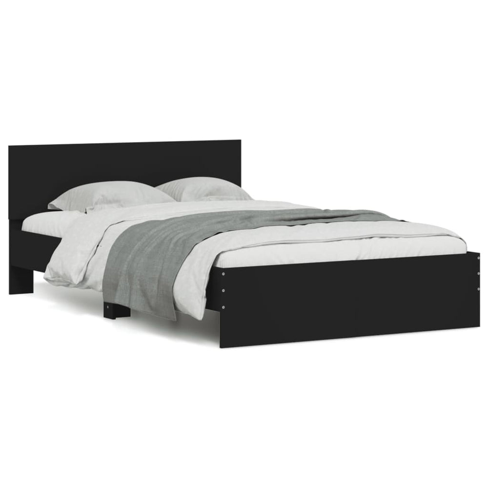 Bettgestell Schwarz 135x190 cm mit Kopfteil