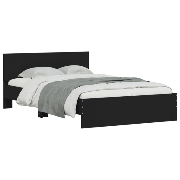 Bettgestell Schwarz 135x190 cm mit Kopfteil