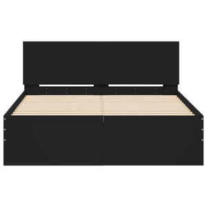 Bettgestell Schwarz 135x190 cm mit Kopfteil