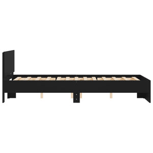 Bettgestell Schwarz 135x190 cm mit Kopfteil