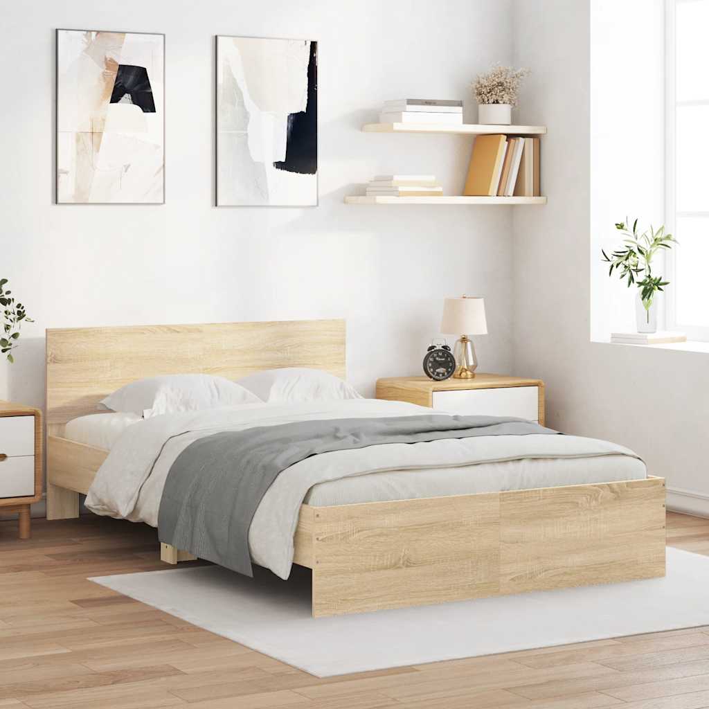 Bettgestell Sonoma-Eiche 135x190 cm